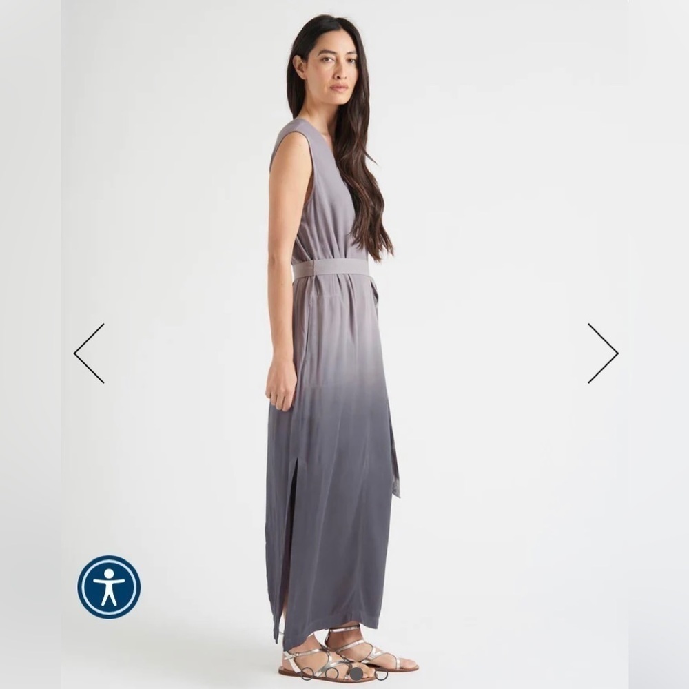 NWT Splendid Evian Viscose Long Maxi Dress in Gray Size Small